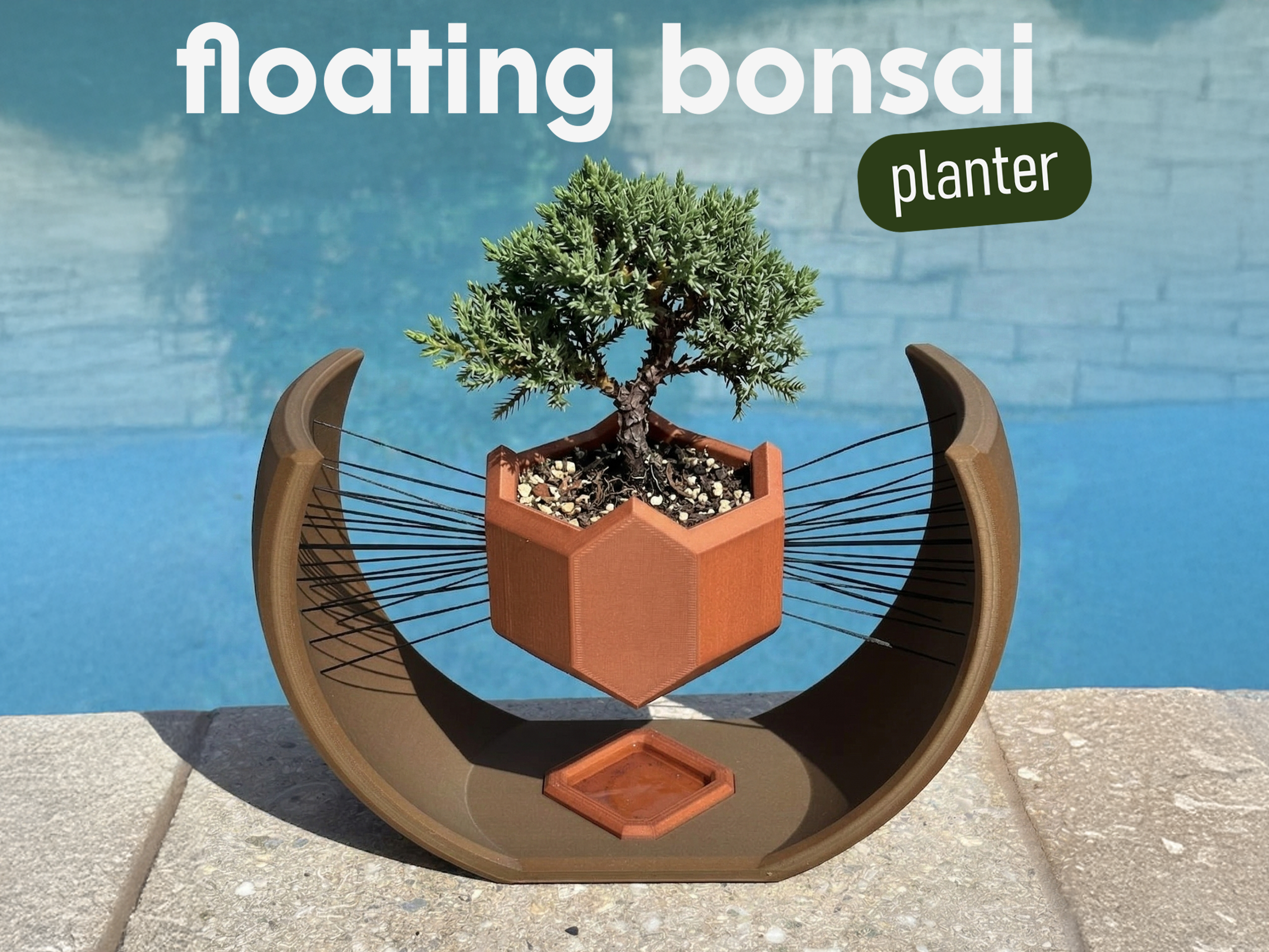 Floating Bonsai Planter  Suspended Filament - Free 3D Print Model -  MakerWorld