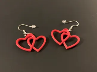 Double Heart Earing Set