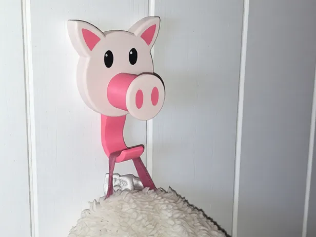 Motive Hanger / Kids Cloth Hanger / Pig