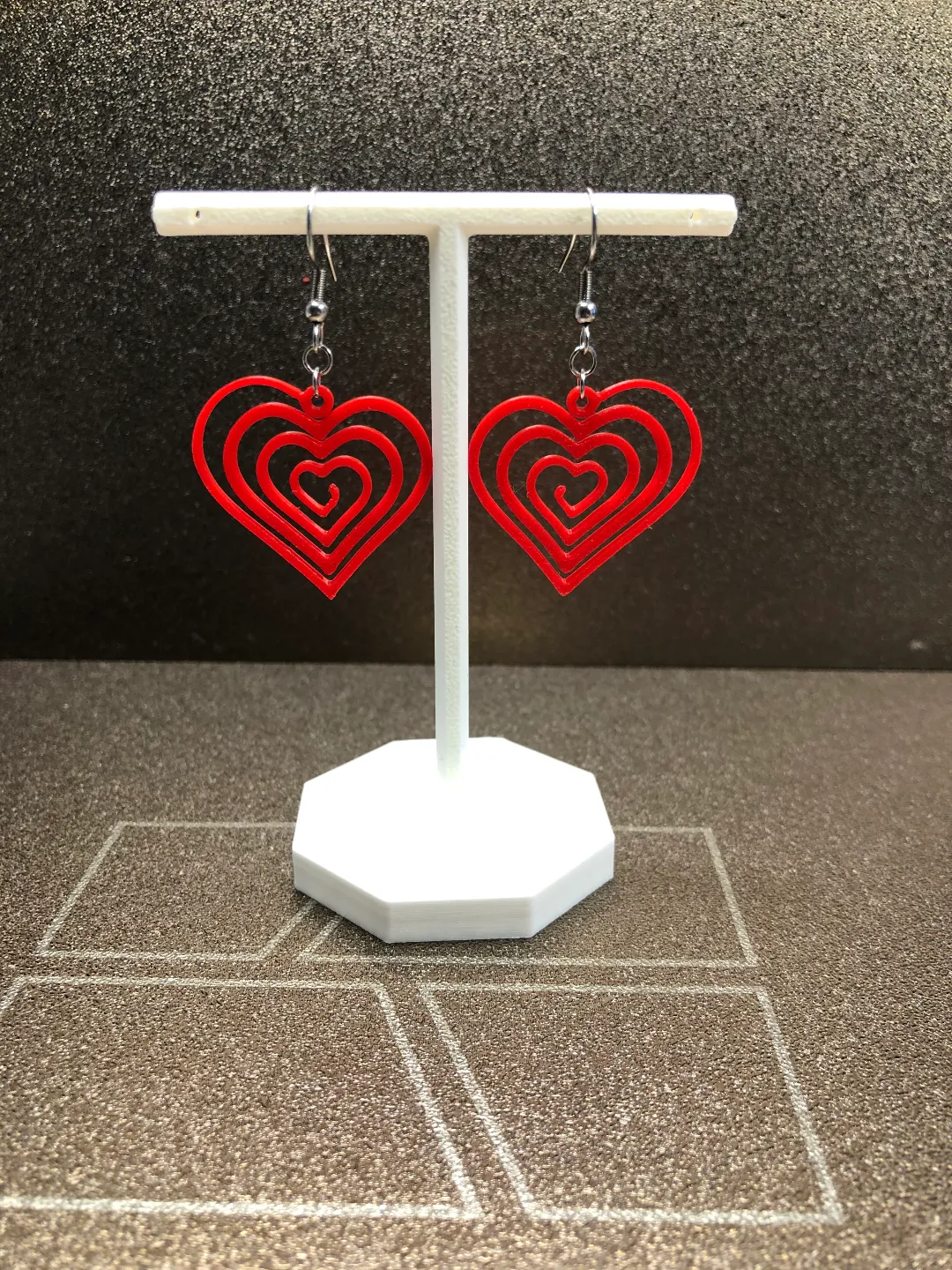 Valentines Day Hearts earrings view 2