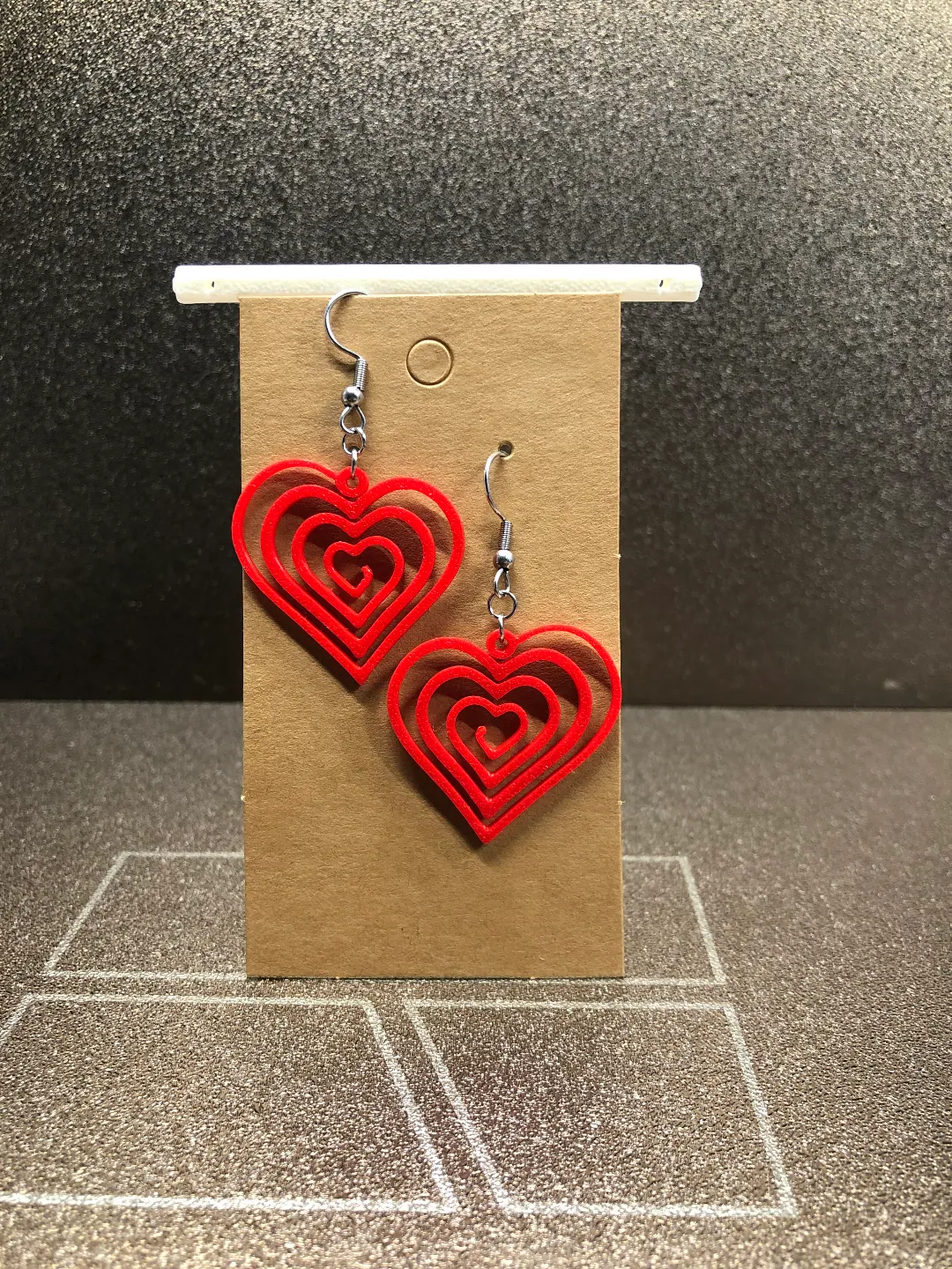 Valentines Day Hearts earrings view 3