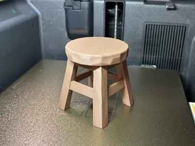 round carved stool
