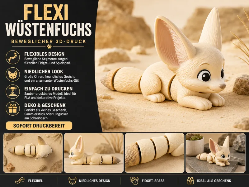 Flexi Wüstenfuchs – bewegliche Wüstenfuchs-Figur