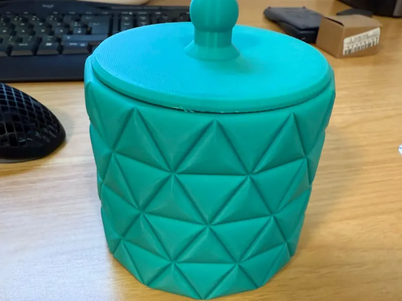 Geometric Storage Jar with Lid