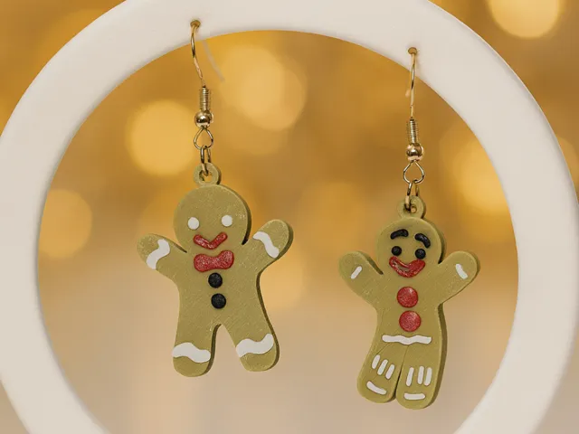 Gingerbread man earrings
