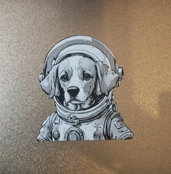 Tableau HueForge chien en scaphandre