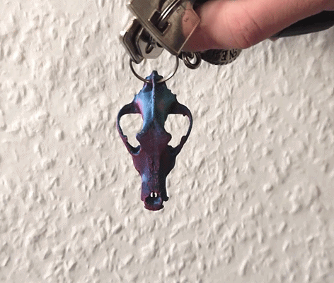 Tiny Skull Keychain – Anatomically Accurate wolf 