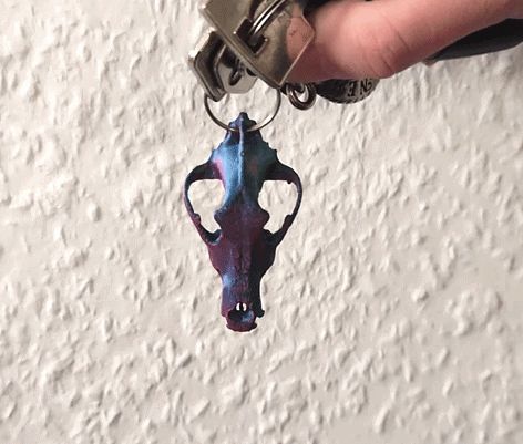 Tiny Skull Keychain – Anatomically Accurate wolf 