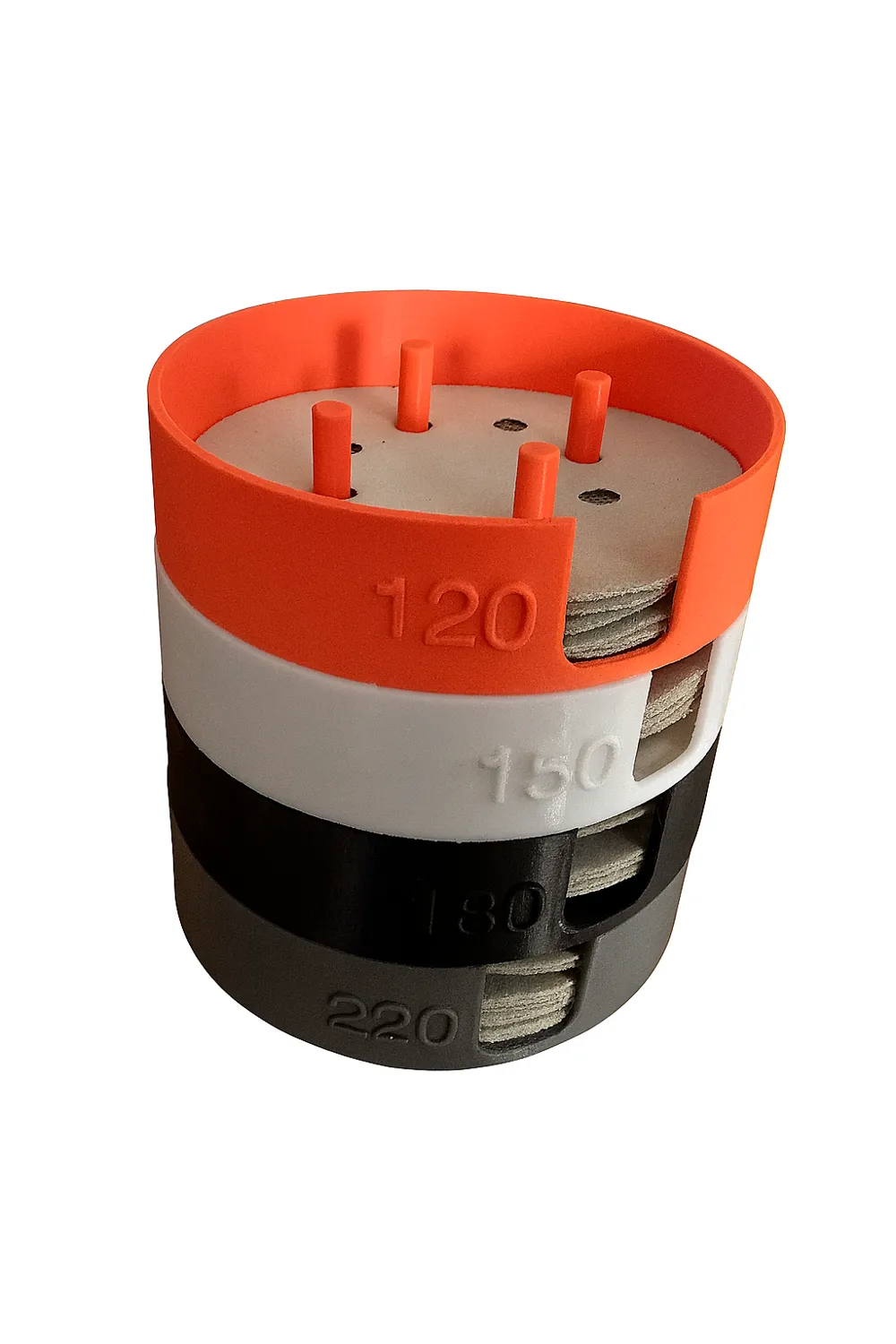 Stackable Sanding disc holders w/ alignment posts Remixed by kirkg ...