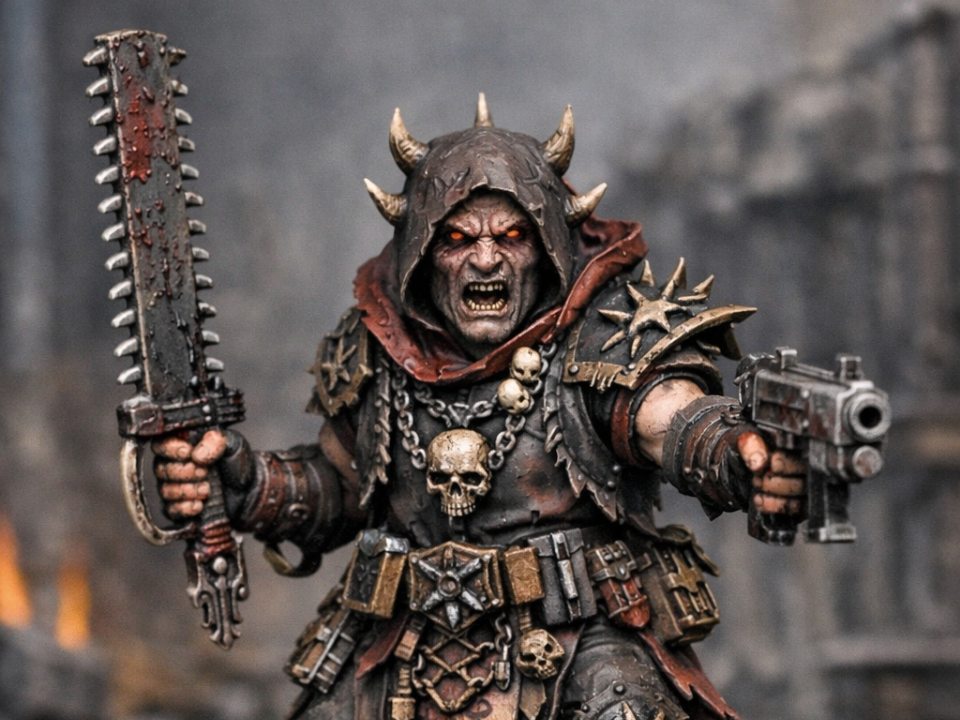 Chaos Cultist Miniature – 32mm Grimdark Fan Model