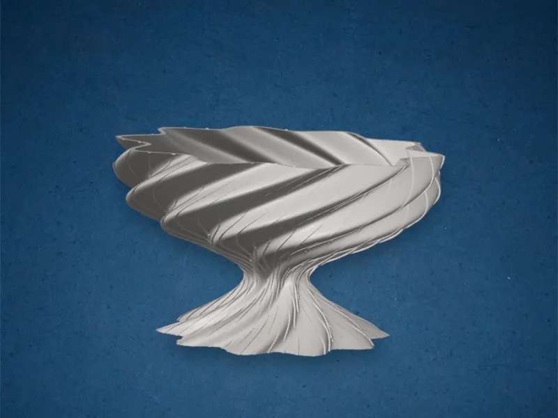 Sculptural Ribbed Bowl Design for 3D Printing