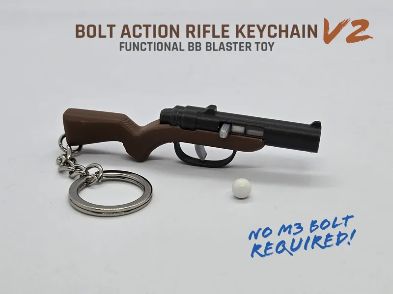 Bolt Action Rifle Keychain V2 — Functional Blaster