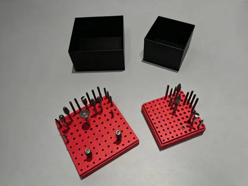 红黑系列-80x80打磨头洞洞盒收纳盒