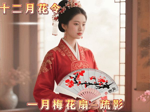 一月梅花折扇 疏影 十二月花令