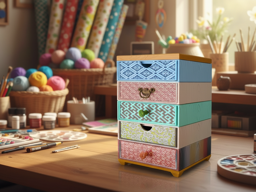 Stackable Narrow Drawers Modular Organizer - 1