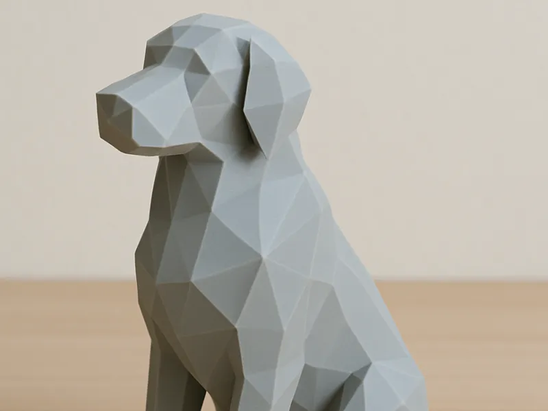 Low-Poly Sitting Dog