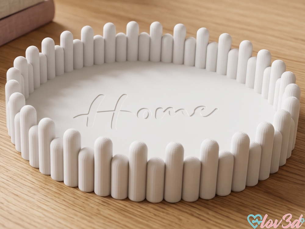 Modern Wavy Picket Home Decor Tray - Home / Blank - 1