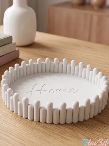 Bandeja organizadora: Modern Wavy Picket Home Decor Tray - Home / Blank — vista de referencia 2