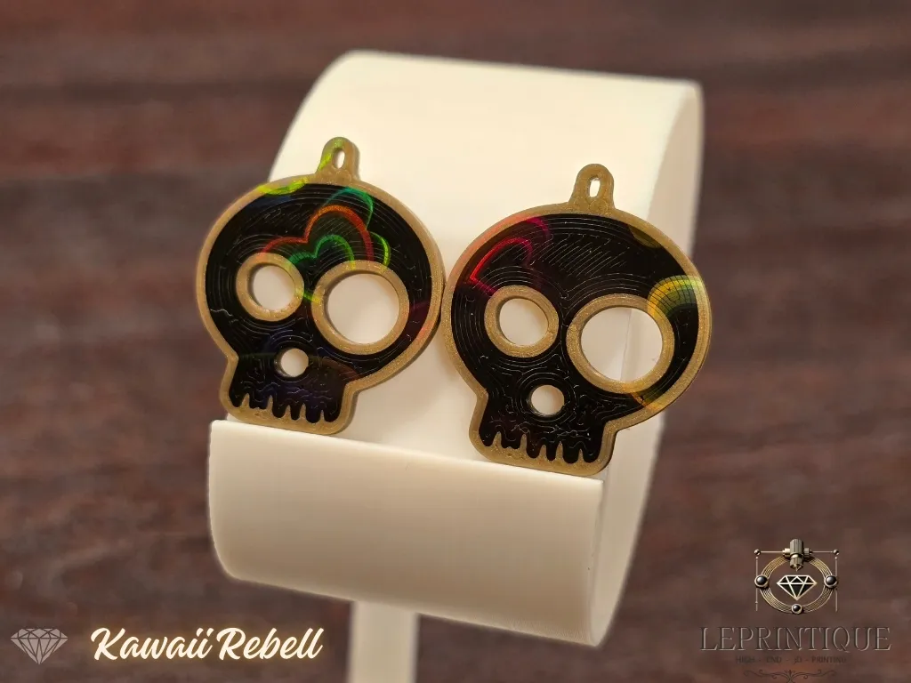 Ohrringe Kawaii Skull Rebell view 2