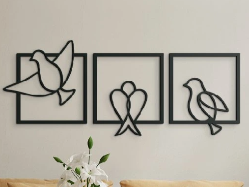 3D Wall Art Birds on a Branch