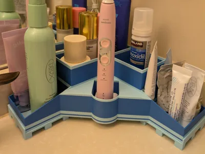 Bathroom Counter Organizer Sonicare D-Shape Base