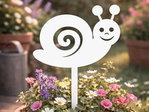 Piquet de jardin escargot souriant