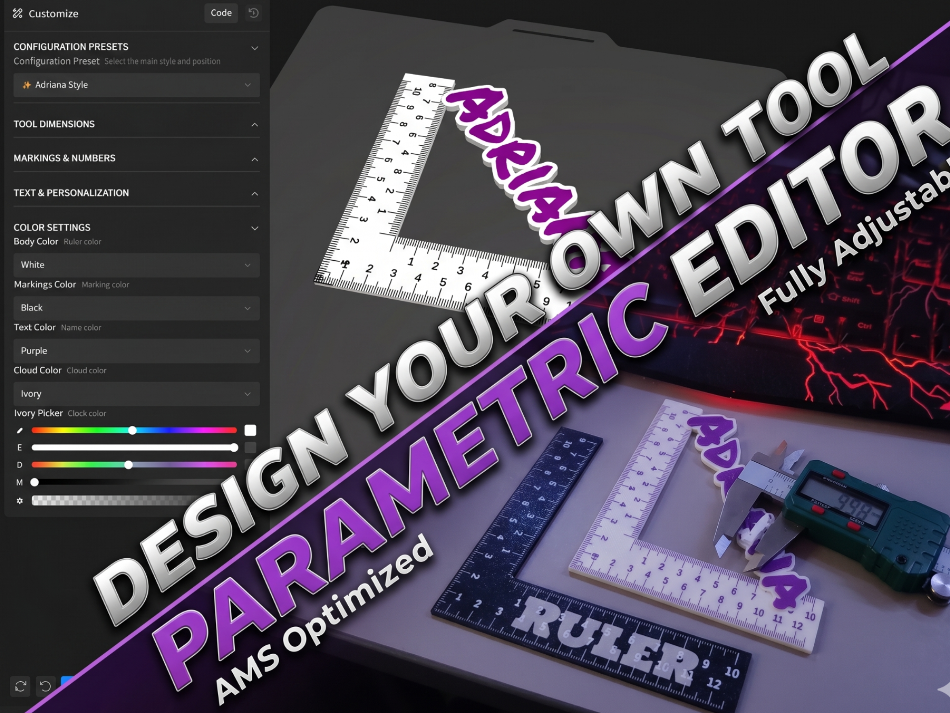 L-Square & Ruler Pro Editor (Parametric)