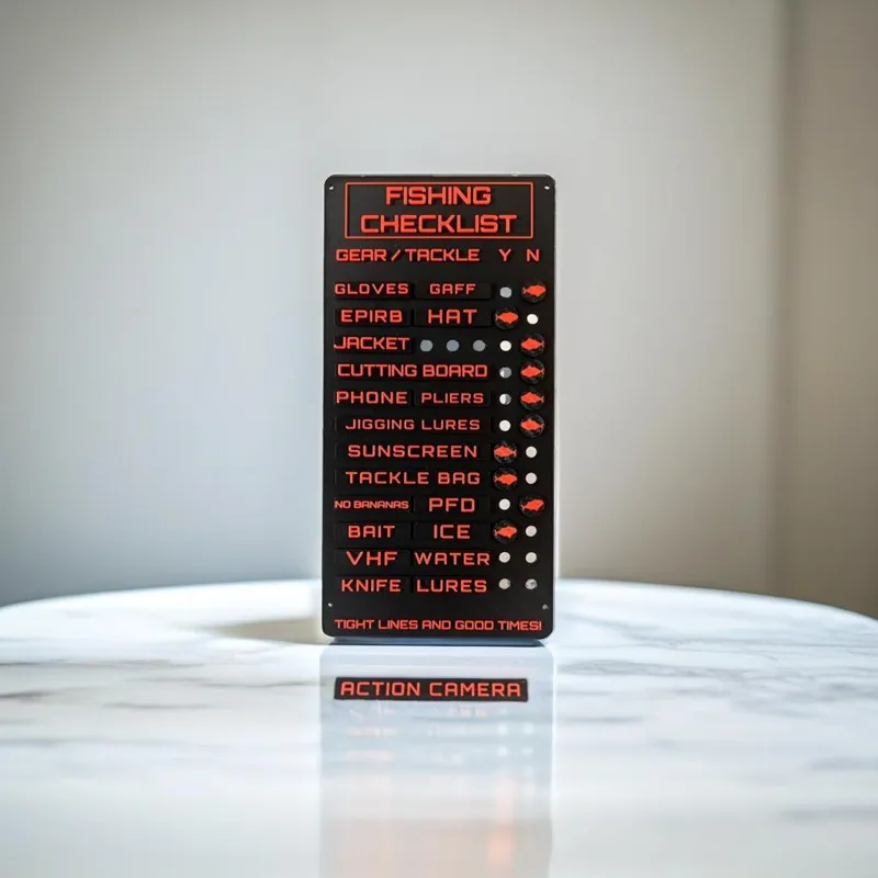 Indoor Fishing Checklist Pegboard