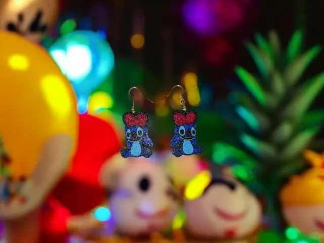 Stitch i love u earrings