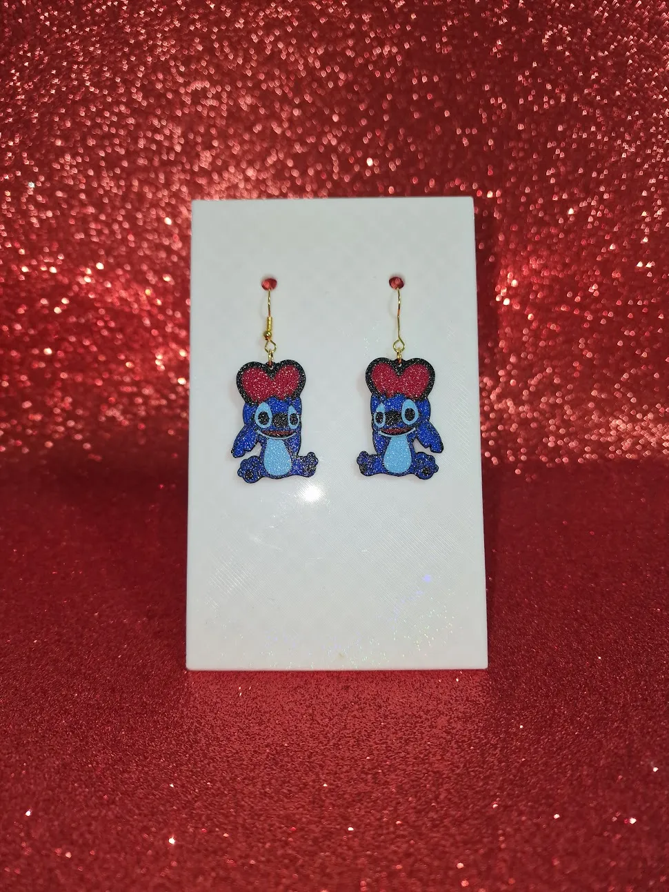 Stitch i love u earrings view 2