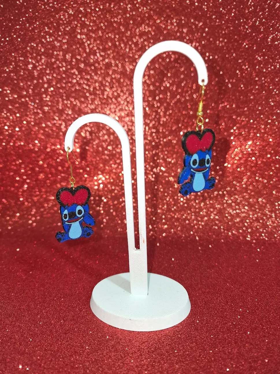 Stitch i love u earrings view 3