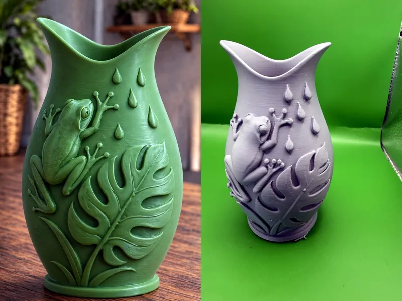 Frog Tropical Leaf Vase