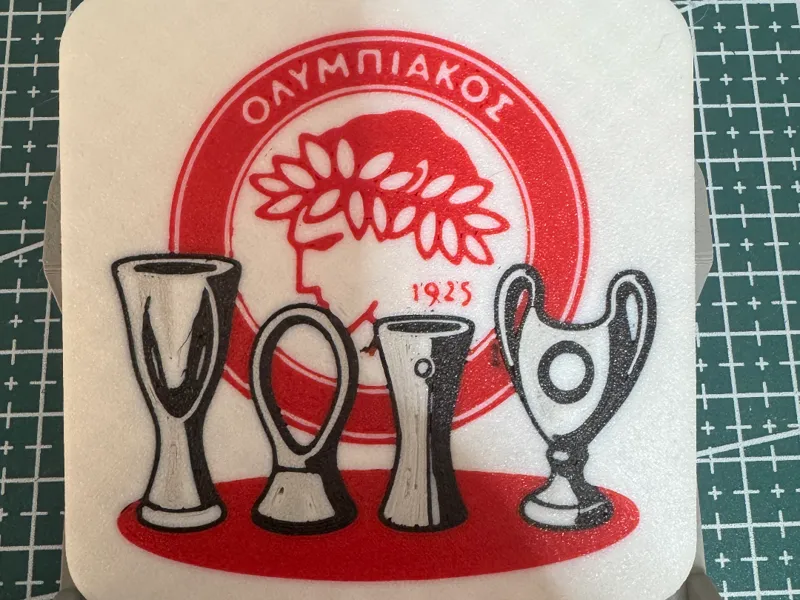 Olympiacos 4 trophies coasters