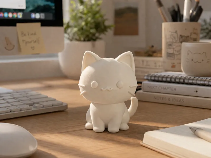 Cute Chibi Cat - Adorable Desk Companion