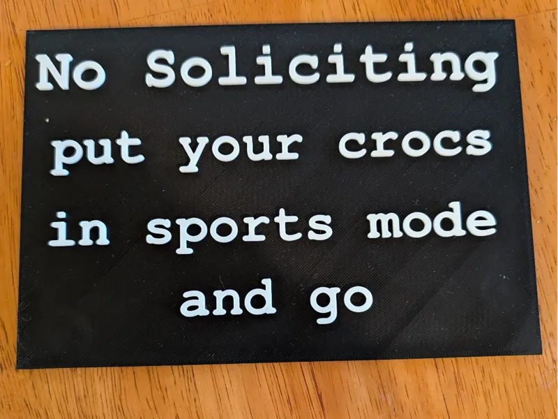 no soliciting crocs