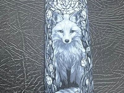 Crystal fox stained glass bookmark
