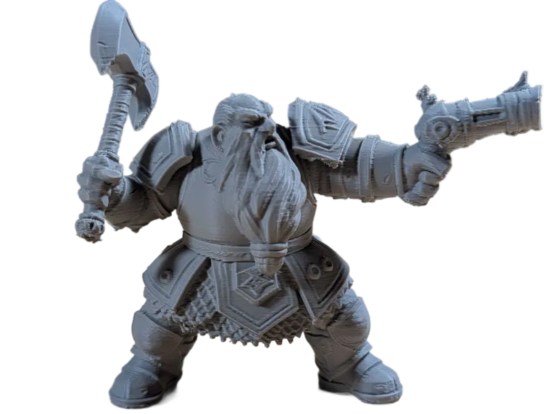 DnD Dwarf Male Duelist w/ Pistol, Battle-Axe