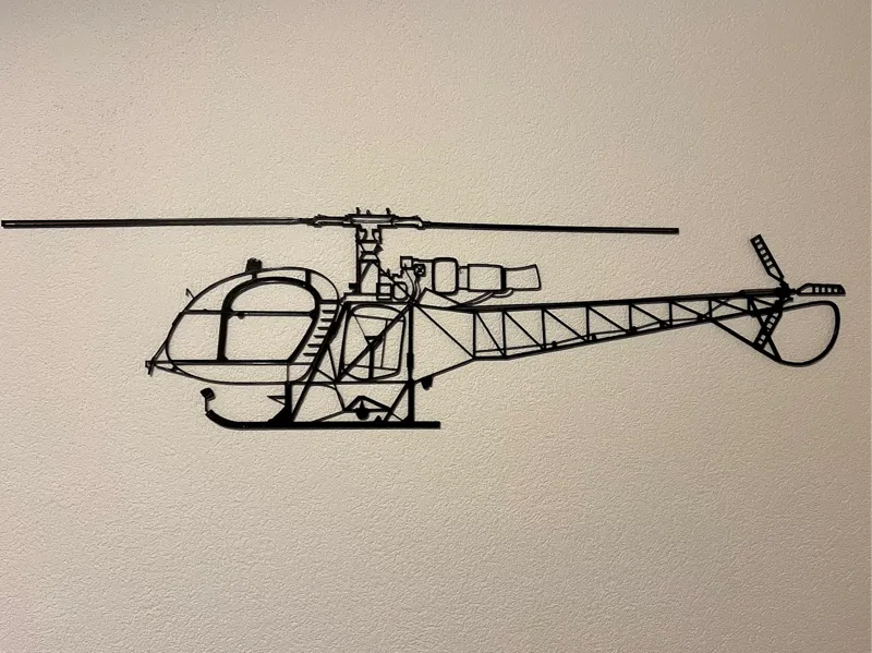 Lama SA 315B Helicopter Wallart