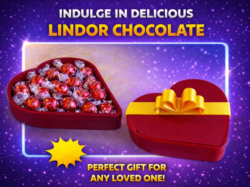 Heart-Shaped Lindor Chocolate Box Valentine’s Gift