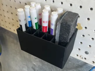 Dry Erase Marker & Eraser Organizer for Peg Board