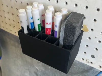 Dry Erase Marker & Eraser Organizer for Peg Board