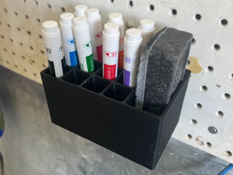 Dry Erase Marker & Eraser Organizer for Peg Board