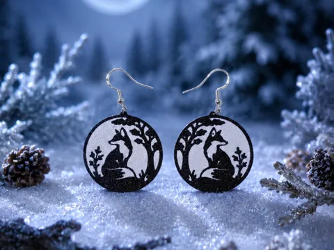 Pendientes: Fox in nature earrings — referencia de MakerWorld