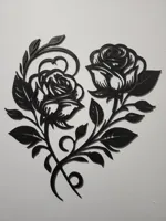 Cœur et rose - déco murale élégante — photo 2