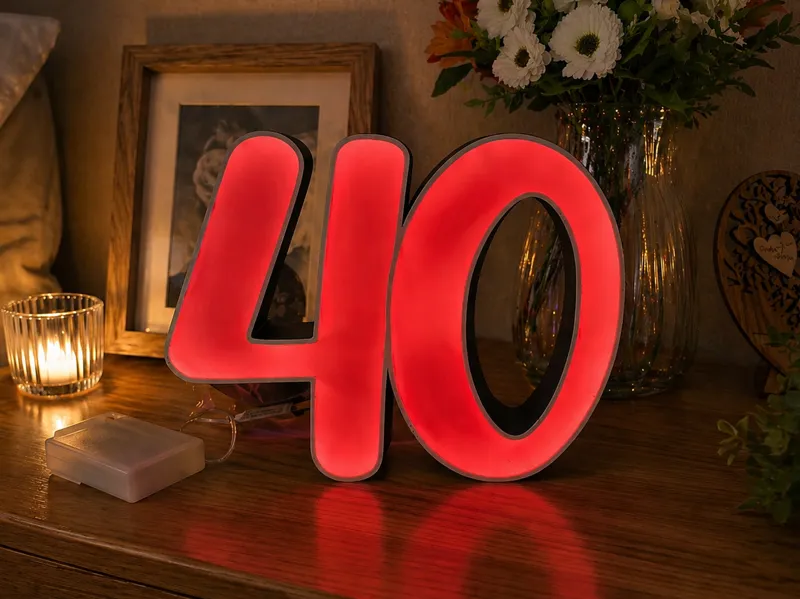 40th birthday lamp decoration