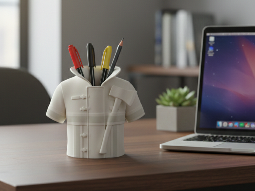 Firefighter Uniform Pen Holder - 3D Desk Decor