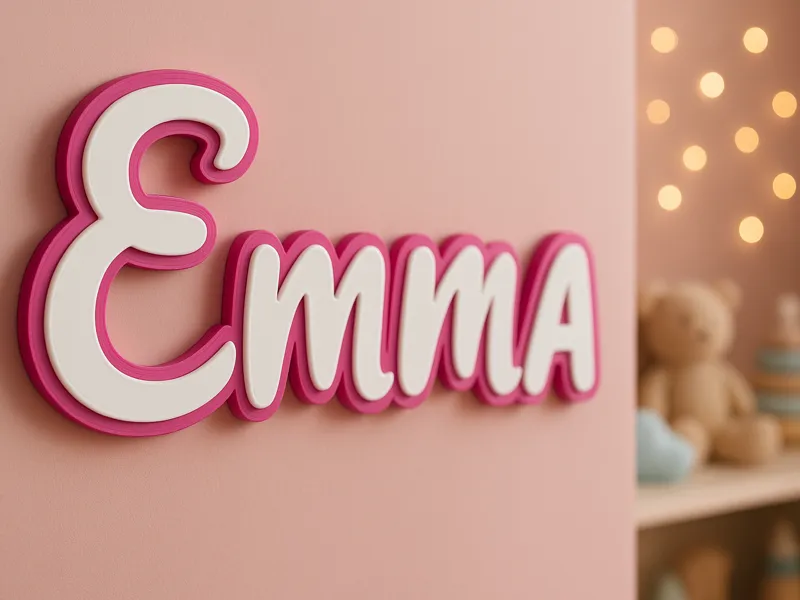 Emma Namensschild - Zweifarbig im Disney style