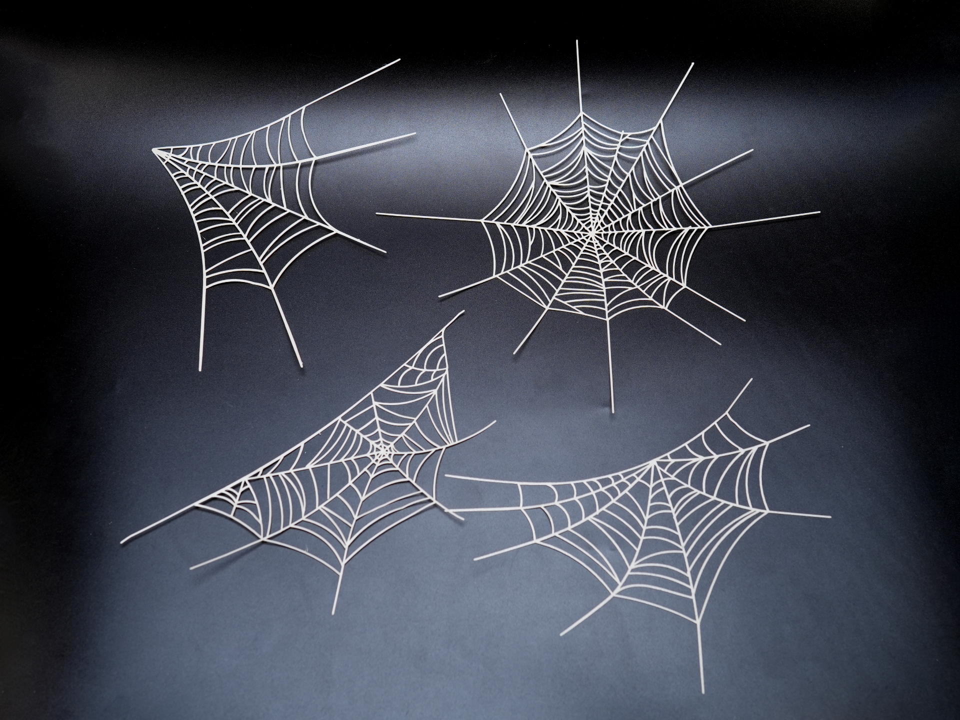 Flat Spider Web Decor Set – 4 Easy 3D Prints