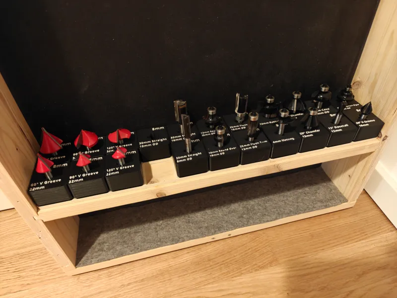 Gridfinity Router Bit Inserts (8mm)