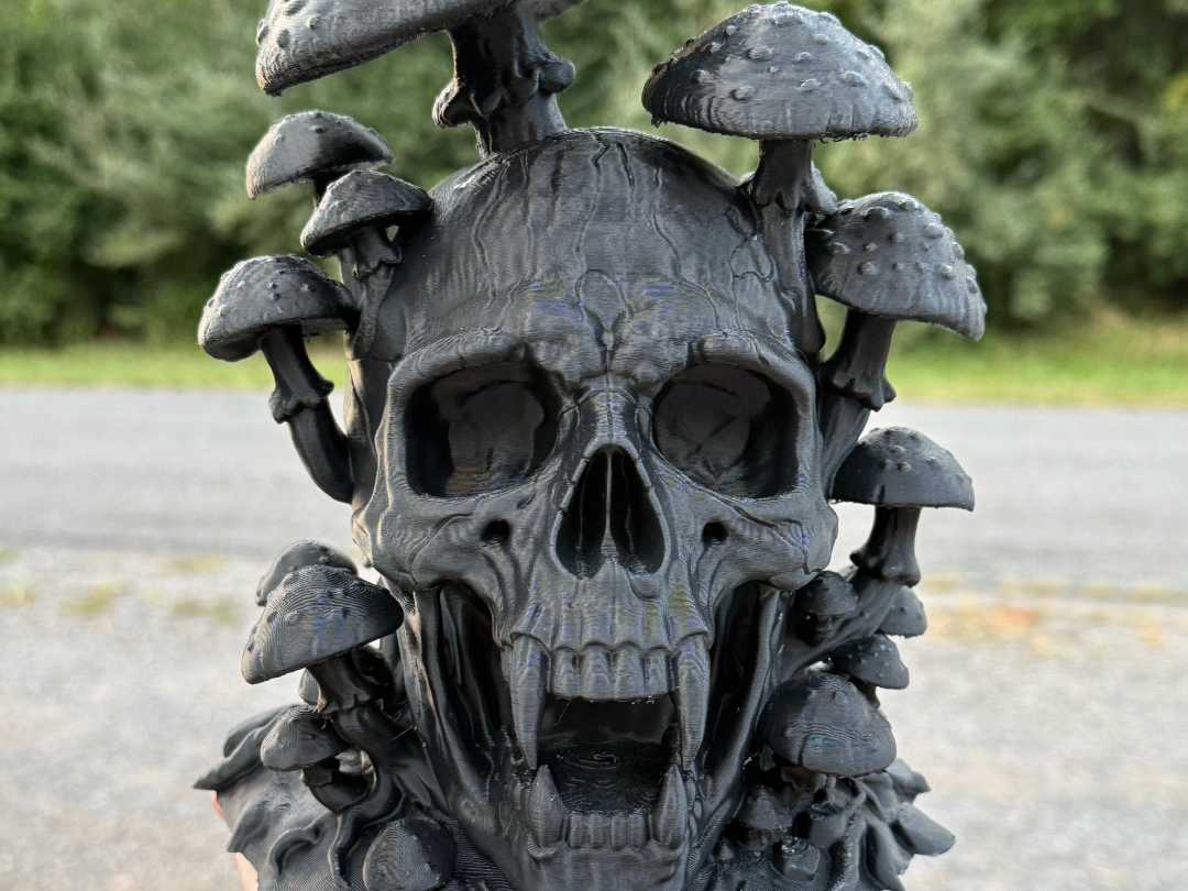 Vampire Skull with Mushrooms 3D model